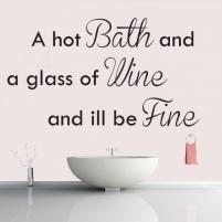 Sticker decorativ Hot Bath Glass Of Wine - Sticker pentru baie sau camera de copii